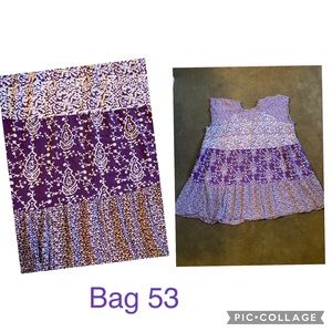 Catherine’s 5X short sleeve purple and white summer dress With pockets